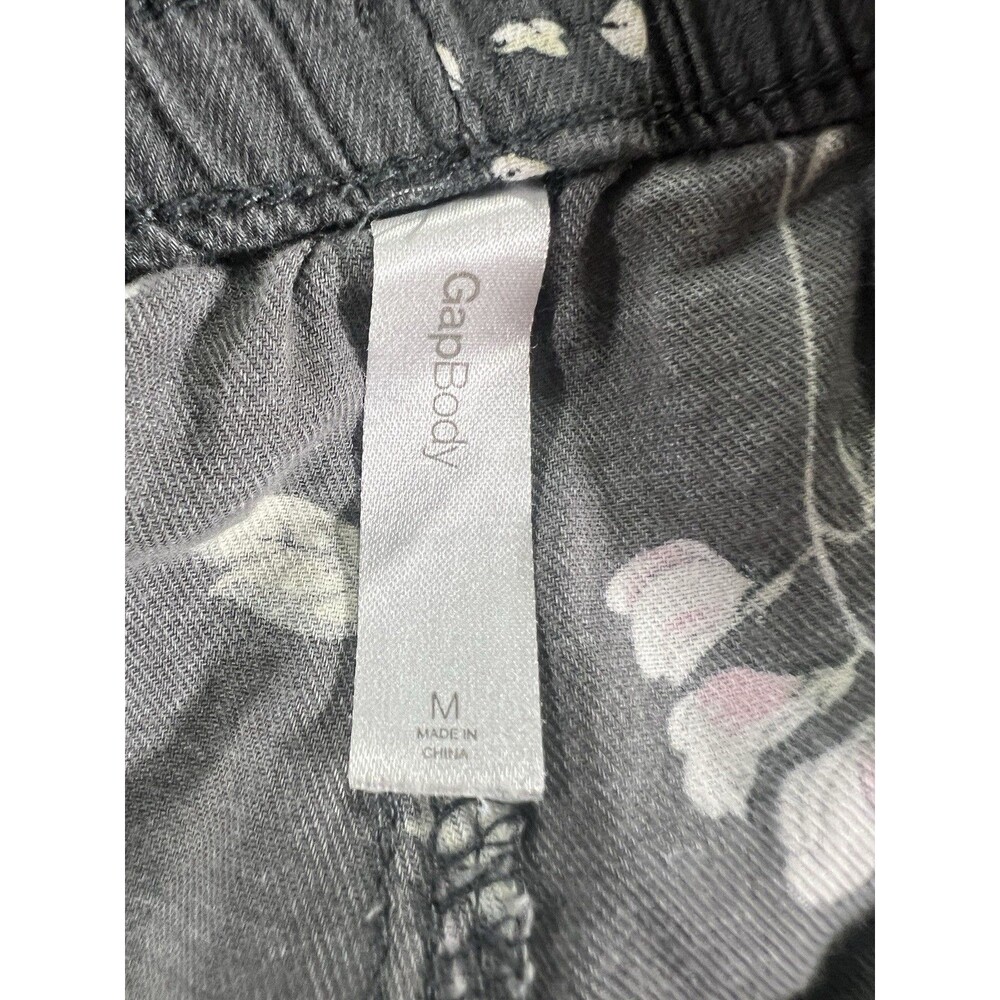 Gap Body Womens Pajama Lounge Pants Gray & White Floral 100% Cotton Medium - Picture 9 of 13
